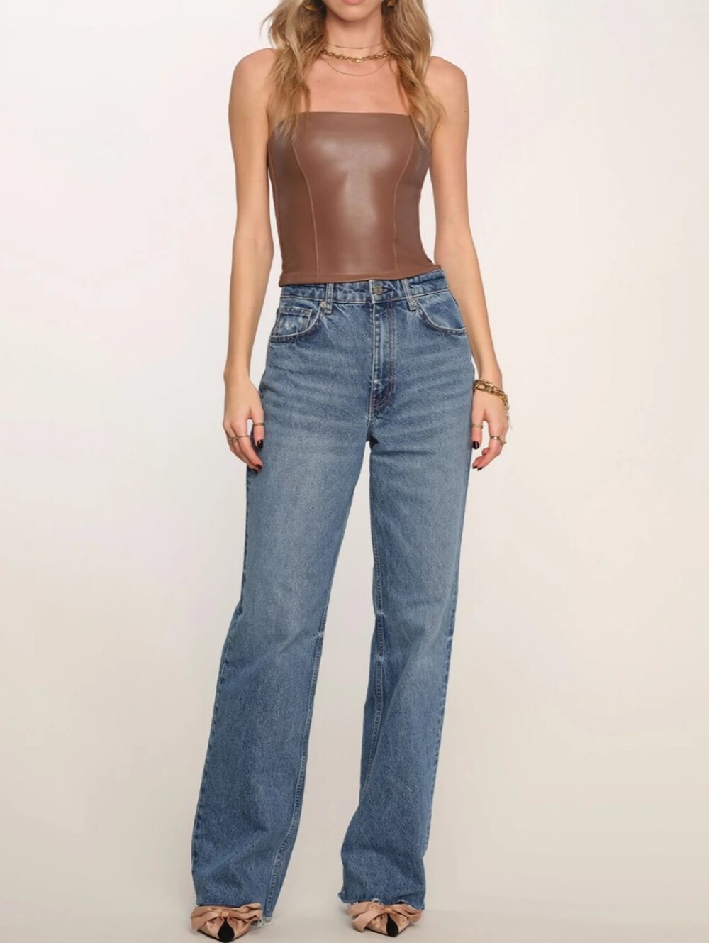 Heartloom Roxanne Cami Faux Leather Top #3890